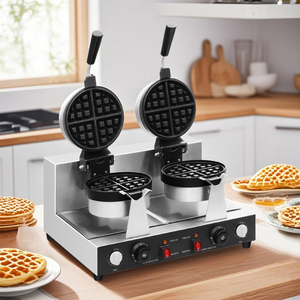 เครื่องทำวาฟเฟิลเบลเยียมแบบสองแผ่นสำหรับใช้ในเชิงพาณิชย์ - Product Image 2