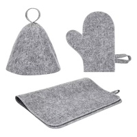Kit de sauna en feutre de laine unisexe personnalisé avec logo, doux, respirant, isolant thermiquement, réutilisable, avec chapeau, gants et tapis