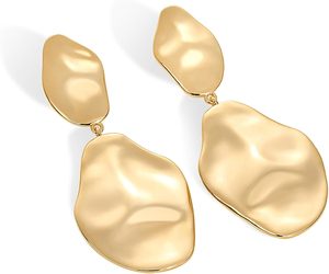 PAVOI Boucles d'oreilles pendantes en forme de goutte d'eau pour femmes légères et martelées - Product Image 5