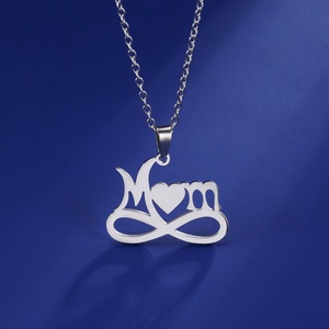 Collier pendentif cœur simple et tendance pour <span class=keywords><strong>maman</strong></span>, chaîne en acier inoxydable, cadeau pour la fête des mères - Product Image 2