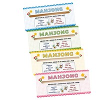 4 Pièces d'Identificateurs de Tuiles de Mahjong en Bois Poli Réutilisables, Style Dessin Animé Mignon, Accessoires de Jeu de Mahjong