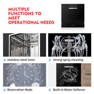 Электрическая кухонная посудомоечная машина со стеклянной стойкой из нержавеющей стали, встроенная автоматическая для домашнего и гостиничного использования - Product Image 6
