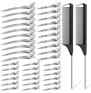 Pinces crocodiles sans pli pour bigoudis avec 2 peignes de séparation pour <span class=keywords><strong>la</strong></span> coloration et le coiffage des tresses - Product Image 1