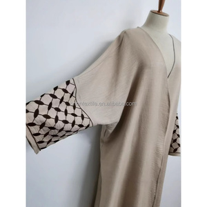 Abayas <span class=keywords><strong>pour</strong></span> femmes, robe musulmane de Dubaï, coupe ample, longue, cardigan islamique, robe kaftan, ouverte sur le devant, longueur maxi - Product Image 4