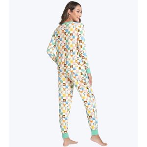 Ensemble de pyjamas pour femmes, col en V, manches longues, vêtements de nuit en tricot doux avec poches, vêtements de détente - Product Image 5
