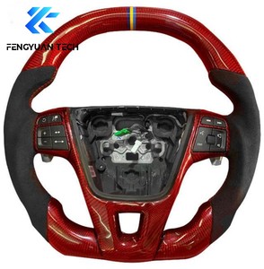 พวงมาลัยรถยนต์หนังแท้ LED Alcantara ปลอมแปลงทำจากคาร์บอนไฟเบอร์สำหรับวอลโว่ S80 <span class=keywords><strong>V40</strong></span> XC60 S60 S60r V60 <span class=keywords><strong>polestar</strong></span> 2013 2009 2010 - Product Image 4