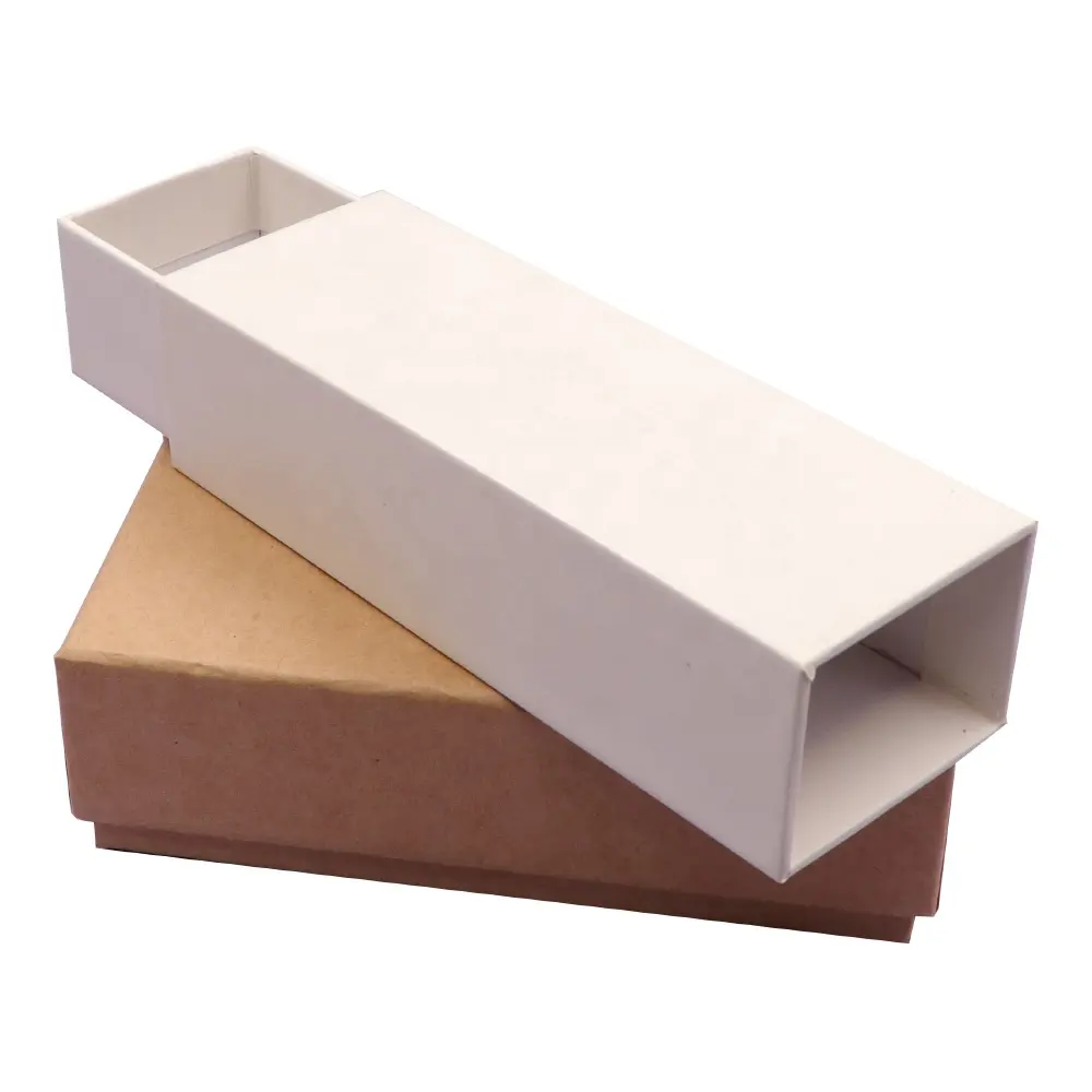 Magnético lado abierto cajón caja de papel blanco con logotipo personalizado regalo caja para gafas de sol