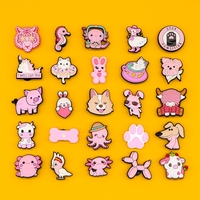 2025 nouveau Kawaii drôle 2D Pvc Animal chaussure dentelle breloques rose doux chien patte chat vache cochon oiseau concepteur chaussure breloques en vrac en gros