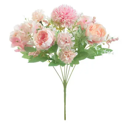 Artificial Silk Flowers Blossom Bridal Bouquet For Home Wedding Decoration