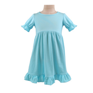 子供服夏無地子供女の子半袖ドレス子供カジュアルドレス衣装1-6年女の子ドレス - Product Image 5