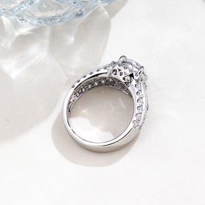 Bague de fiançailles pour femme MSR-2188 PT950 avec diamant rond taille brillant - Product Image 2