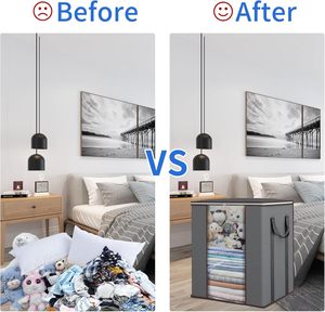 Tas Penyimpanan Pakaian Lipat Berkualitas Tinggi, Serbaguna, dari Kain, untuk di Bawah Tempat Tidur, Organizer Sprei, untuk Perlengkapan Tempat Tidur - Product Image 5