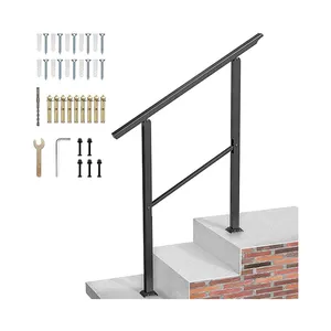 Outdoor staircase three-step handrail, outdoor staircase handrail, staircase railing kit suitable for concrete steps and porch s