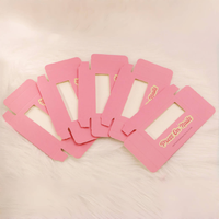 Boîtes en papier d'emballage pour ongles Personnalisez votre logo imprimé en rose