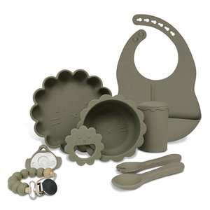 Ensemble d'alimentation pour bébé en silicone au design personnalisé sans BPA sans danger pour bébé bol à dîner pour enfants de qualité alimentaire avec bavoir en silicone - Product Image 5