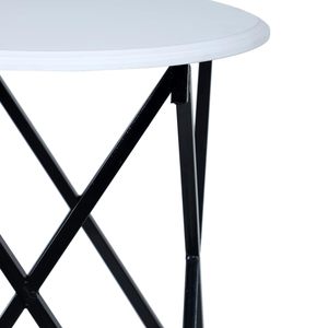 Hot Sale Modern <b>round</b> <b>White</b> Marble Top Side <b>Table</b> with Black Metal Legs for Home Cafe Bed Room or Living Room Use - Product Image 3
