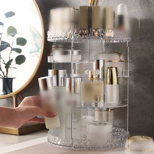 Caja de Joyería Rectangular de Plástico al por Mayor, Rotación de 360°, Portátil, Gran Capacidad, Almacenamiento de Cosméticos Duradero para Baño/Cosméticos - Product Image 2