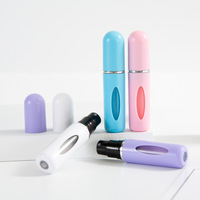 Pompe pulvérisatrice auto-amorçante en stock, couleur bonbon, remplissage direct, en plastique ABS, 5 ml, rechargeable, forme flacon de parfum, sérigraphie