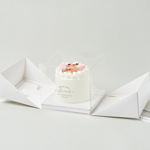 Wholesale 4/6/8 Inches Square Transparent <strong>Gift</strong> <strong>Box</strong> Luxury Wedding Birthday <strong>Cake</strong> Storage Clear Packaging <strong>Box</strong> With Ribbon - Product Image 4