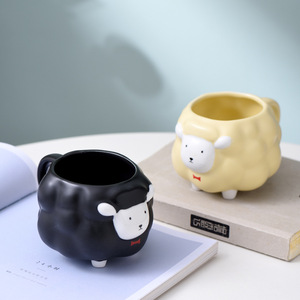 350ml Céramique Dessin Animé Mouton Design Style Nordique Peint Modèle Mignon Animal Tasse D'eau pour Filles Cadeau D'anniversaire avec Tasse À Café - Product Image 2