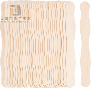 50 pièces inachevé en bois ondulé <span class=keywords><strong>Popsicle</strong></span> <span class=keywords><strong>bâton</strong></span> bois naturel mariage ventilateur bâtons poignées ensemble pour bricolage artisanat faisant peinture mélange - Product Image 2