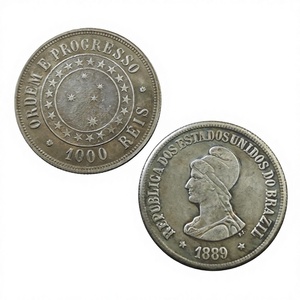 Pièces de monnaie commémoratives de style antique du Brésil 1889, 1000 réis, cadeaux, décoration de la maison - Product Image 3