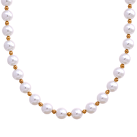 Collier JINYOU 1749 en acier inoxydable, fait main, étanche, avec perles simulées sans écaillage, chaîne de perles, bijoux de mode basiques