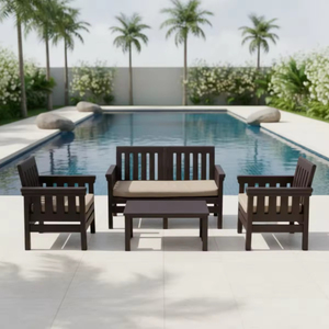Juego de Muebles de Jardín de Mimbre Moderno de 4 Piezas de Grado Comercial Premium con Cojines Gruesos y Suaves para Patio Trasero - Product Image 5