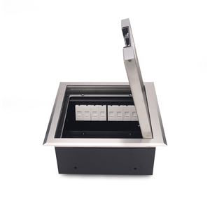 Caja de Suelo de Acero Inoxidable de 3 Tomas con Módulo de TV e Interfaz de Datos USB para Uso Comercial - Product Image 4