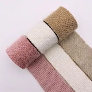 Vertical Stripe Autumn Winter Single Face Plush Ribbon Hair Accessory Bow Flower Hat Gift Box Ribbon