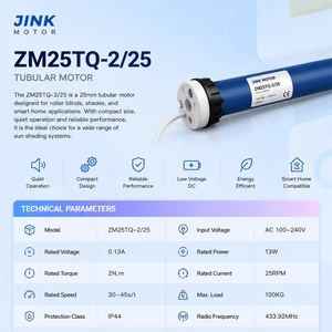 Moteur JINK <span class=keywords><strong>ZM25TQ</strong></span>-2/ mm pour store tubulaire intelligent à télécommande pour système d'ombrage - Product Image 4