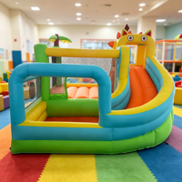 Château gonflable personnalisé en forme de dinosaure monstre avec toboggan et fosse à balles pour enfants, pour jardin résidentiel, livré uniquement avec un souffleur d'air