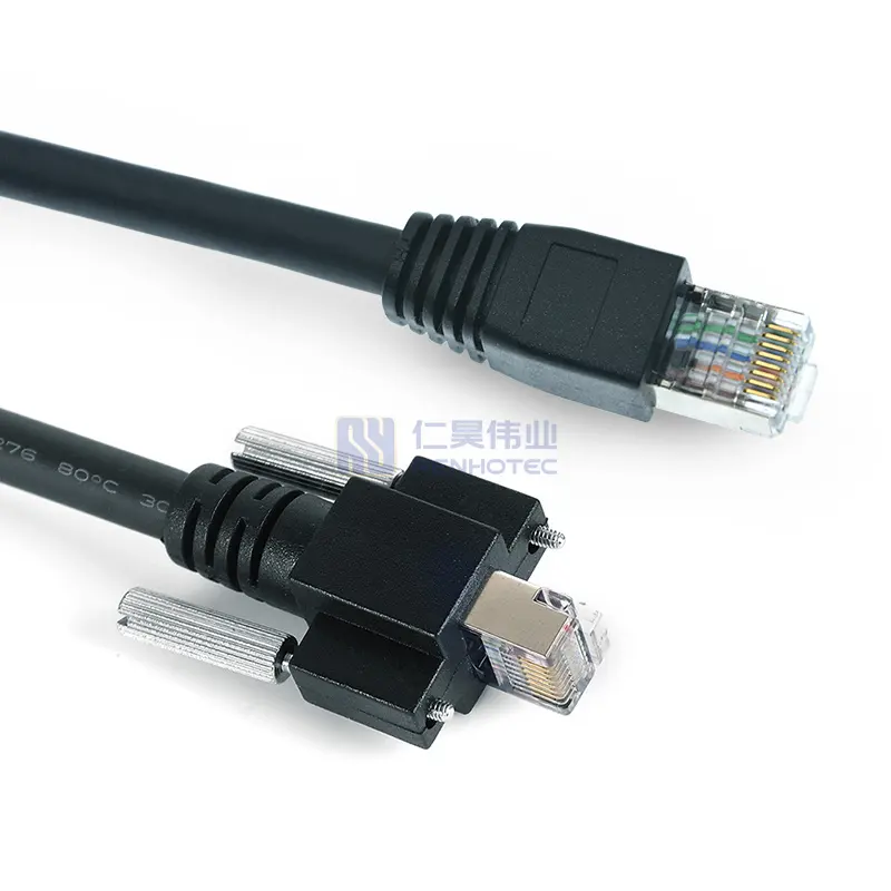 High Speed Gige Vision Cat6 Cat-6 Support Gigabit Ethernet Rj45 Industrial Fixed Network Camera GigE Cable With Locking Screw