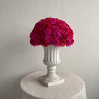 J-FB099 Grandes boules de fleurs pour centres de table de mariage, boules de fleurs rose vif de 60 cm, centre de table en fleurs artificielles