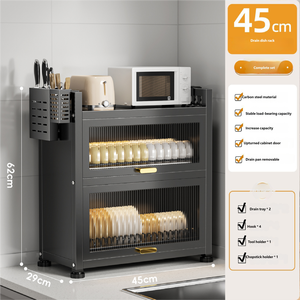 מתכת פחמן פלדה כפול עמיד למים מודרני צלחת מטבח רב תכליתי מודרני מדף מדף עבור ייבוש קערות צלחות אחסון סכו "ם - Product Image 2