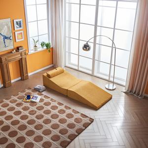 Modern Design Foldable Square Memory <b>Foam</b> Fabric Sofa Chair One <b>Seat</b> Convertible Sofa Bed Modular Set Apartment Bedroom Villa - Product Image 2