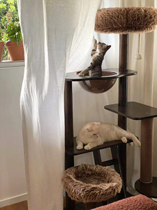 Nueva Cama para Gatos de Madera Maciza de Estilo Chino Integrada, Árbol para Gatos, Mueble Multifuncional, Estructura para Escalar, Cápsula Espacial, Villa para Gatos - Product Image 1