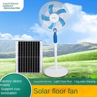 Ventilateur de table portable solaire rechargeable pour camping extérieur, en plastique durable, design sur pied, grand vent, tête oscillante, pour usage domestique