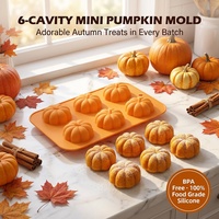 Moule à gâteau en silicone mini citrouille pour les gourmandises d'automne, cuisson de Thanksgiving, résistant à la chaleur, compatible four, sans BPA, pour le chocolat