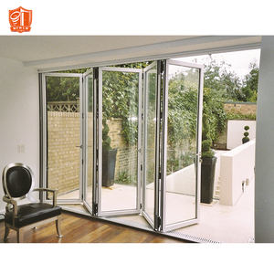 <span class=keywords><strong>Porte</strong></span> accordéon moderne en aluminium à double vitrage, grande <span class=keywords><strong>porte</strong></span> pliante extérieure pour entrée principale ou patio - Product Image 2