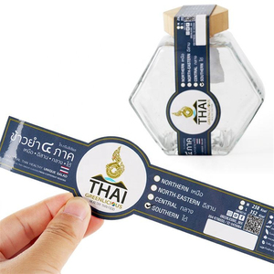 Adhesivo de vinilo impermeable impreso personalizado estampado en caliente pegatinas de lámina dorada etiquetas de Alimentos y Medicamentos de miel - Product Image 5