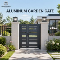 Portail de jardin en aluminium de fabrication chinoise, alliage 6063 traité thermiquement, revêtement poudré, double battant, pour villa et maison, sur mesure, hauteur 4 pieds