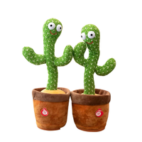 Cactus Danseur Électrique en Peluche Interactif, Poupée en Peluche Parlante et Chantante, Cactus Dansant, Cadeau Amusant