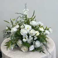 Fleurs synthétiques blanches et vertes pour mariage, centres de table personnalisés, décoration de table de mariage, décoration de fête et d'événements