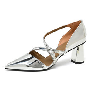 2025 New Elegant Pointed <b>Toe</b> Women Heeled Sandals Women's Chunky Pumps Genuine Leather Shoes Fashion Party Dress Heeled Sandals - Product Image 2