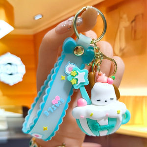 Sanlio Hamburger <span class=keywords><strong>Keychain</strong></span> PVC ánh sáng phim hoạt hình túi Mặt dây chuyền cho chìa khóa xe hoặc Claw Máy món quà nhỏ cho bán buôn - Product Image 2