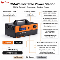 Station d'alimentation portable 300W 256Wh, générateur solaire rechargeable, batterie domestique
