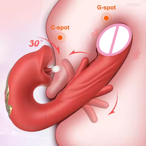 Vibrador <span class=keywords><strong>de</strong></span> clítoris 3 en 1 con estimulación del punto G, juguete sexual para mujeres, 7 modos <span class=keywords><strong>de</strong></span> vibración, <span class=keywords><strong>succionador</strong></span> <span class=keywords><strong>de</strong></span> pezones con lengua vibradora y dildo para mujeres. - Product Image 6