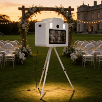 Machine Photo Booth Glam avec Trépied, Écran Tactile 21,5 pouces et Flight Case pour Location de Mariages – Boîte Photo Booth Tout-en-un