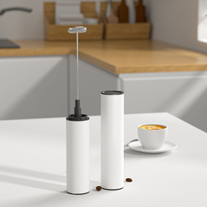 Mousseur à lait électrique automatique portatif rechargeable blanc, personnalisé en usine, pratique pour le café - Product Image 2